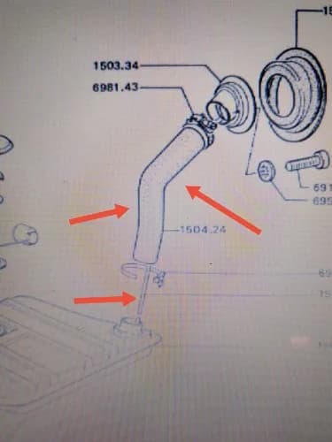 Durite Raccord Goulotte Remplissage D'essence Peugeot 104 — Ansicht 3