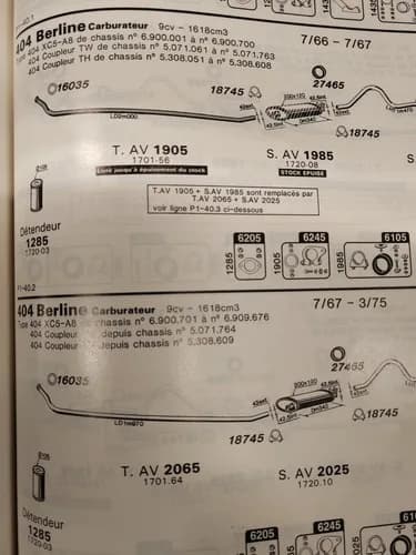Tube Échappement Avant 404 Peugeot — visualização 6